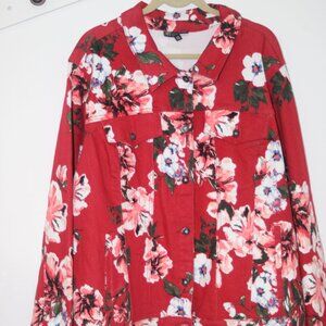 NWOT LADIES DG2 RED DENIM JACKET - 3X